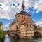 Altes Rathaus midden in de rivier, Bamberg