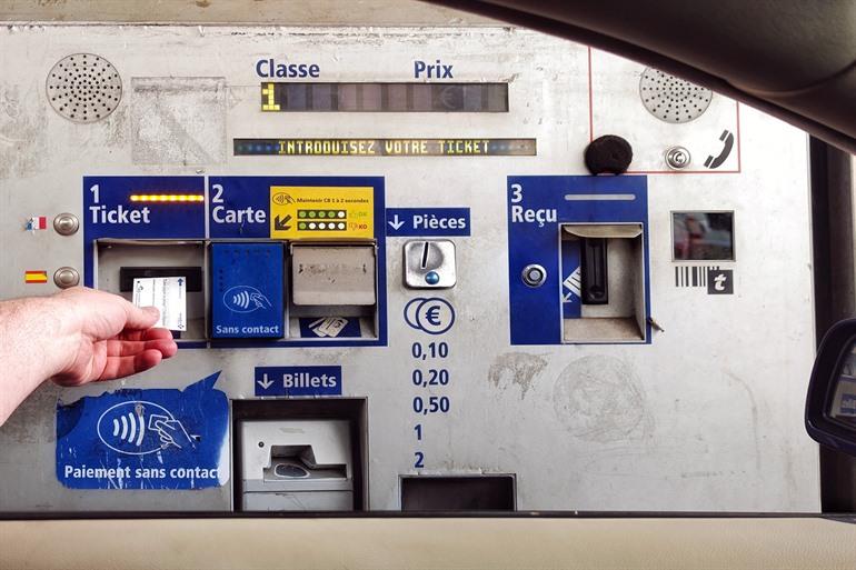 Betalen aan de péage van Frankrijk (klasse 1)