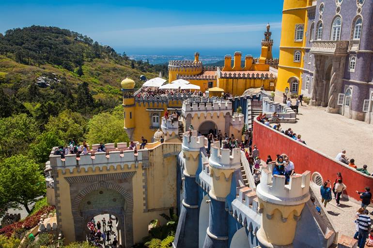 Bezoekers Pena kasteel -  Sintra