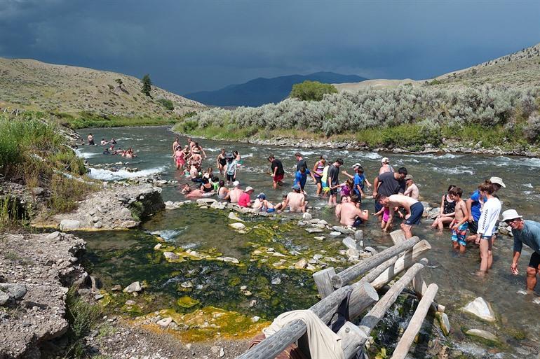 Boiling River Hot Spring in Yellowstone Nationaal park