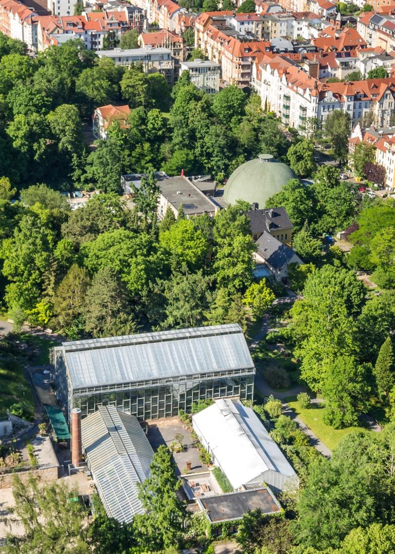 Botanischer Garten van bovenaf