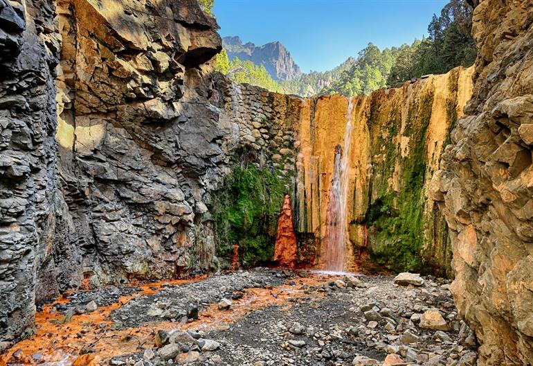 Cascada de Los Colores bezoeken, La Palma