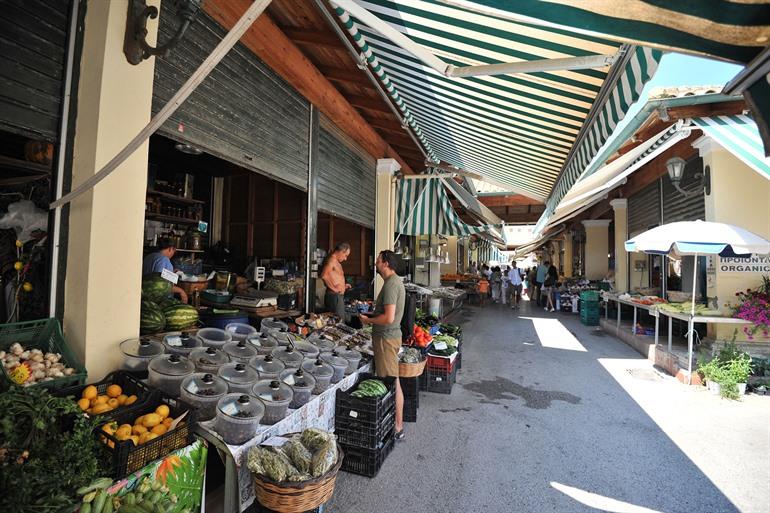 Centrale markt van Corfu 