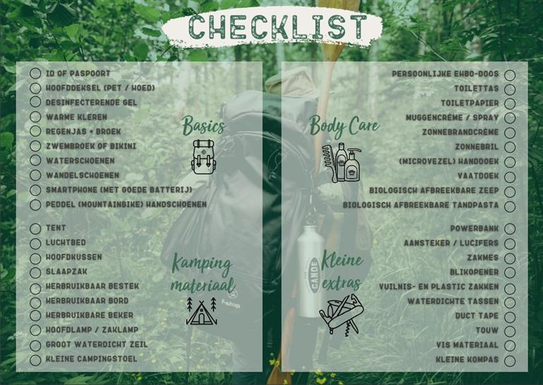 Checklist The Canoe Trip