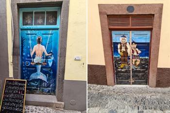 De beschilderde deuren in Funchal