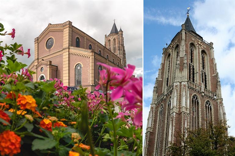 De Grote Toren en de Grote kerk in Gorinchem, Zuid-Holland