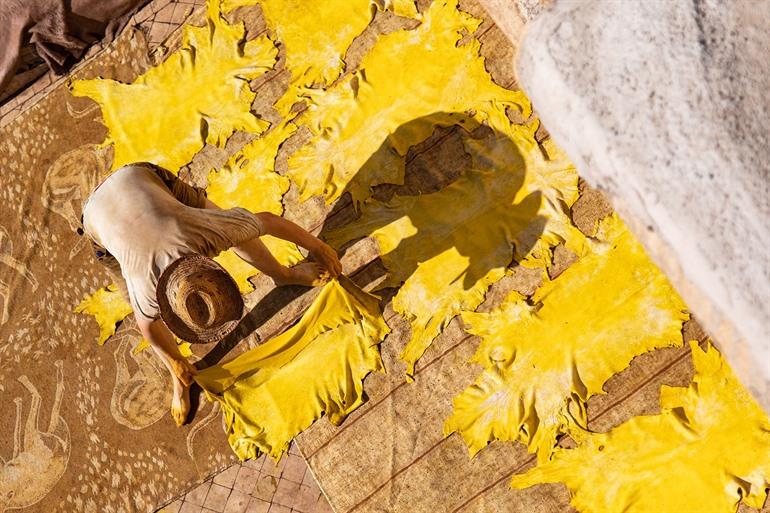 De leerlooierij van Chouara, Fez