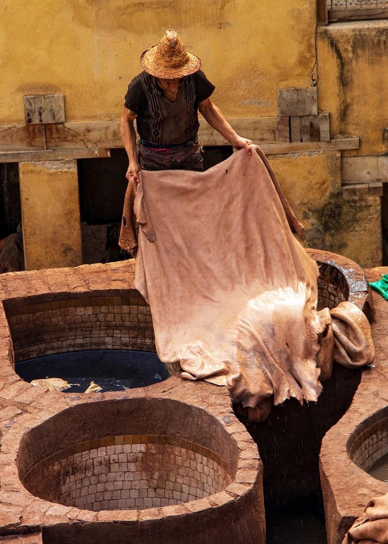 De leerlooierij van Chouara, Fez