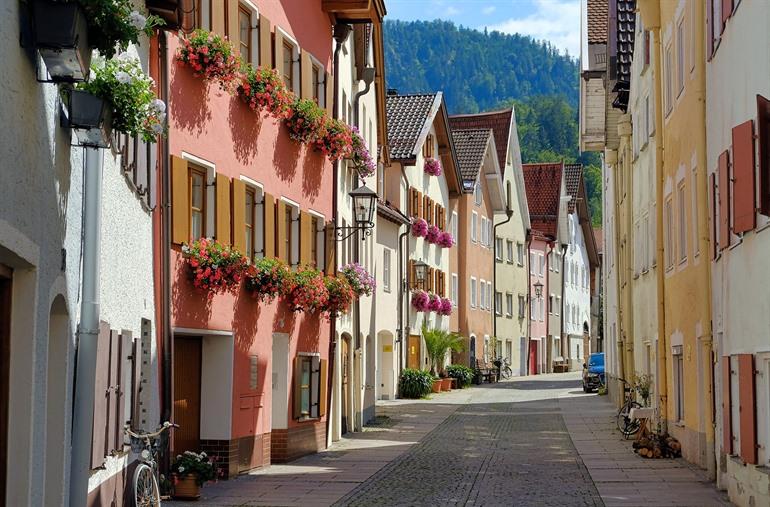 De oude binnenstad van Füssen (Altstadt), Beieren