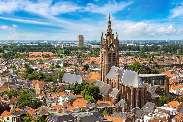 De Oude Kerk in Delft, Nederland 