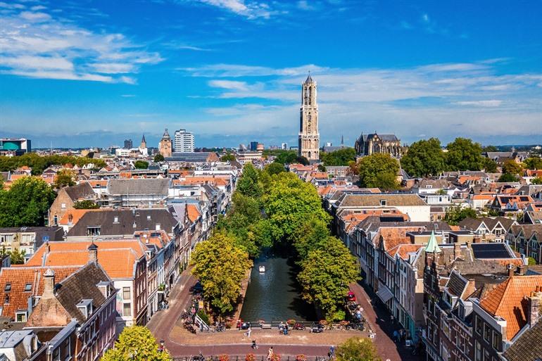 De stad Utrecht vanuit de lucht