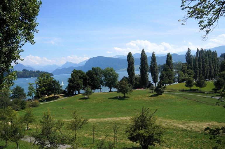 De tuin van het Richard Wagner Museum, Luzern