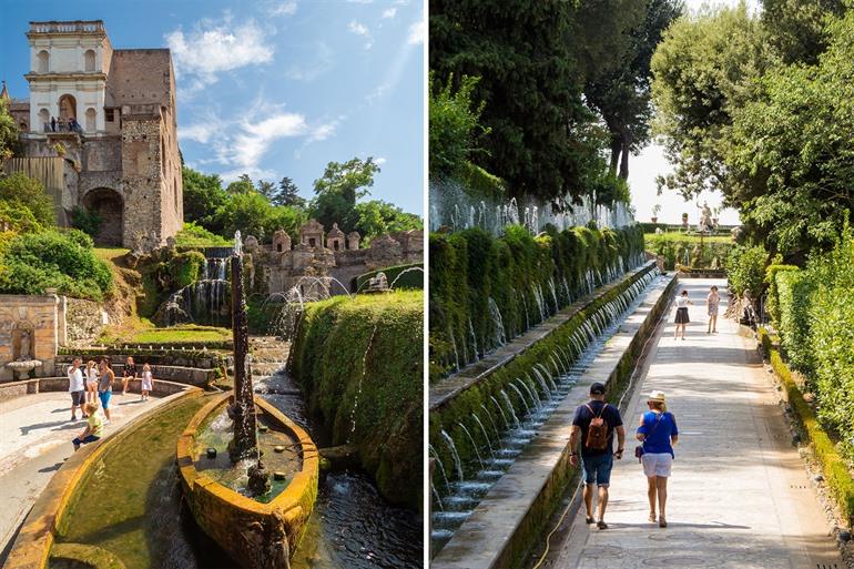 De tuinen van Villa d'Este bezoeken in Rome