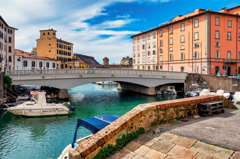 De Venetiaanse buurt, of Venezia Nuova van Livorno