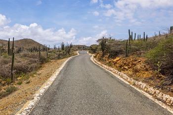 De wegen in het Nationaal Park Arikok, Aruba
