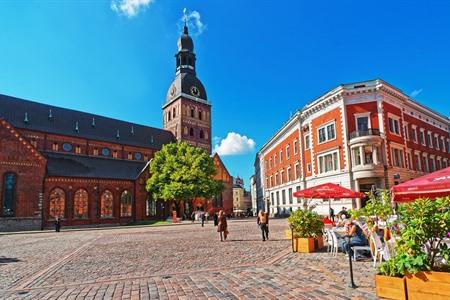 Domplein van Riga met de kathedraal, Letland