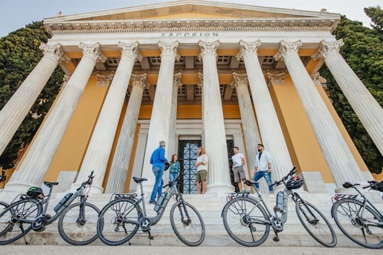 Fietstocht met elektrische fiets door Athene, Griekenland