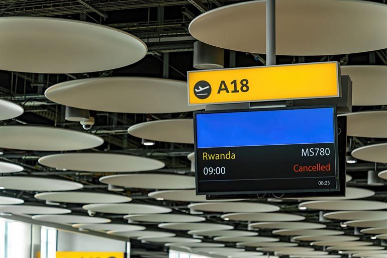 Geannuleerde vlucht naar Rwanda
