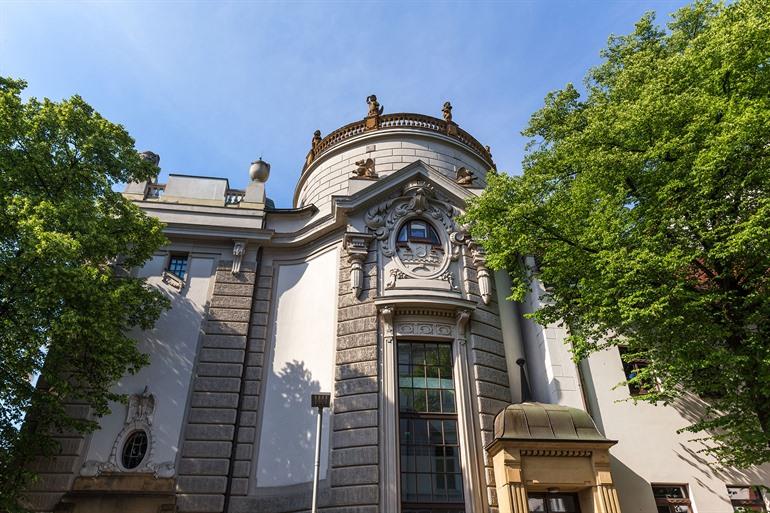 Gevel van het stadstheater van Bielefeld, Noordrijn-Westfalen