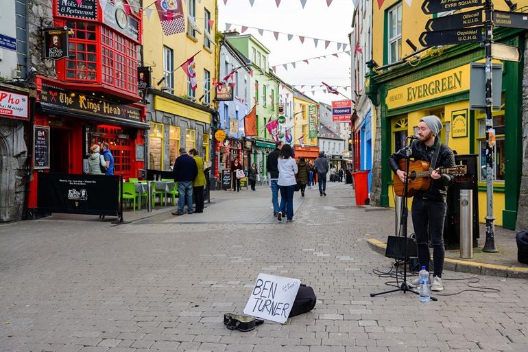 Gezellige centrum van Galway, Ierland