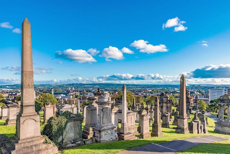 Glasgow Necropolis bezoeken achter de kathedraal, Schotland