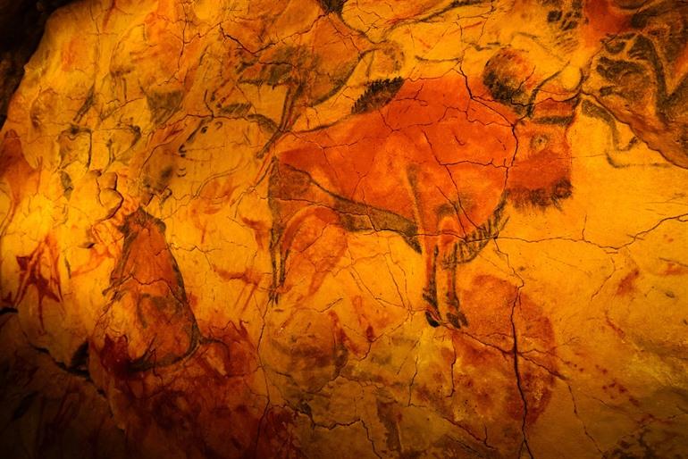 Grotschilderingen in de Cueva de Altamira, Cantabrië, Noord-Spanje