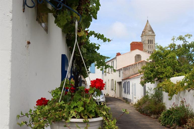 Het dorpje Noirmoutier-en-l'Île, Frankrijk