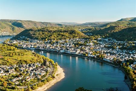 Het Duitse stadje Boppard in Rijnland-Palts