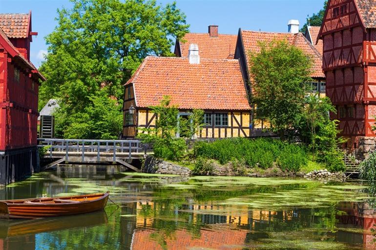 Het openluchtmuseum Den Gamle By in Aarhus