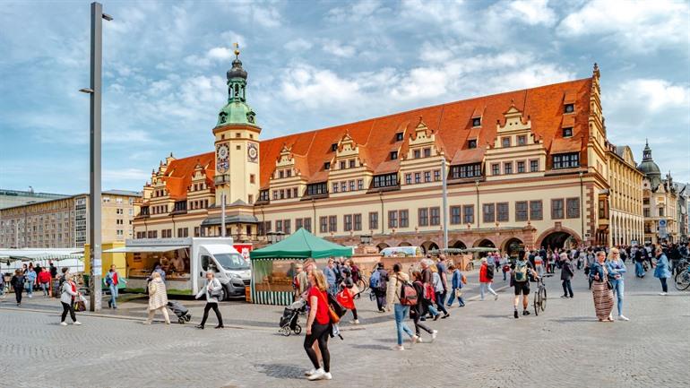 Het oude stadhuis van Leipzig