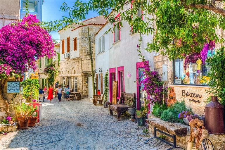 Het pittoreske dorpje Alaçatı, Turkse Riviera