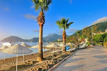 Het strand van Marmaris, Turkse Riviera