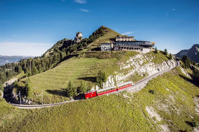 Jungfraujoch met hoogst gelegen treinstation van Europa