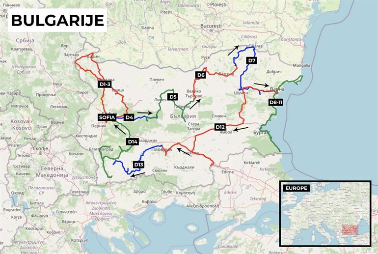 Kaartje 14-daagse rondreis door Bulgarije