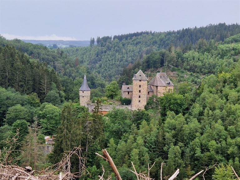 Kasteel Reinhardstein en waterval van Bayehon 