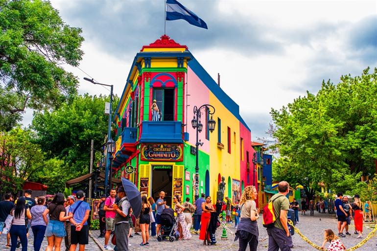 Kleurrijke Caminito Street scene in La Boca