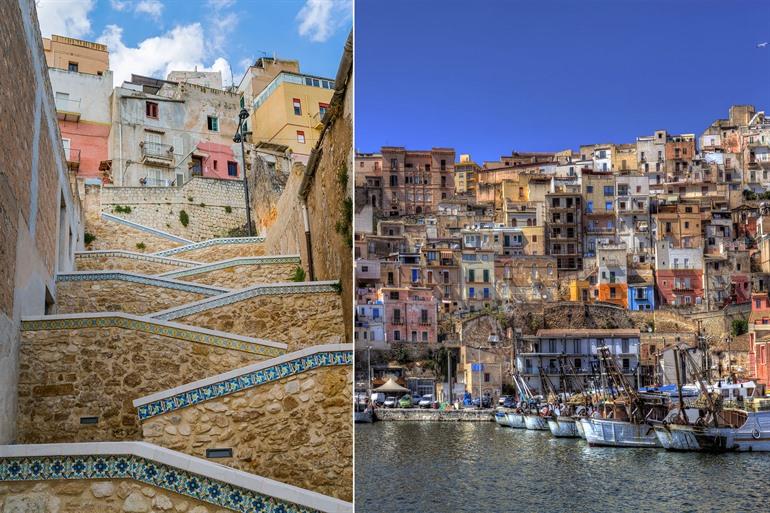 Kleurrijke vissersdorpje Sciacca, Sicilië