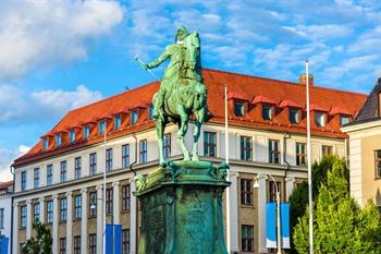 Kopparmärra standbeeld van Karl IX in Göteborg, Zweden