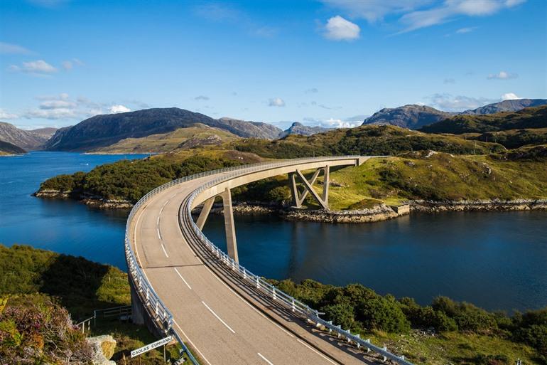 Kylesku brug, North Coast 500, Schotland