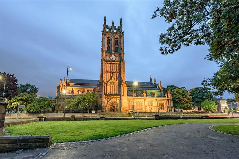Leeds Minster by night, Leeds