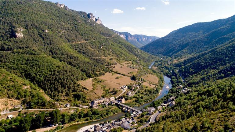 Les Vignes village in de Gorges du Tarn