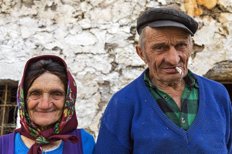 Lokale inwoners van Theth, Albanië