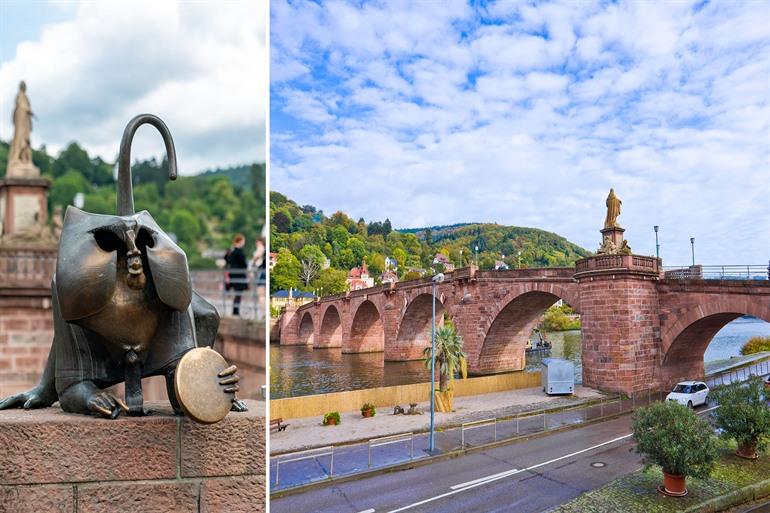 Loop over de Alte Brücke in Heidelberg