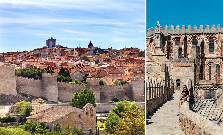 Loop over de stadsmuren van Avila