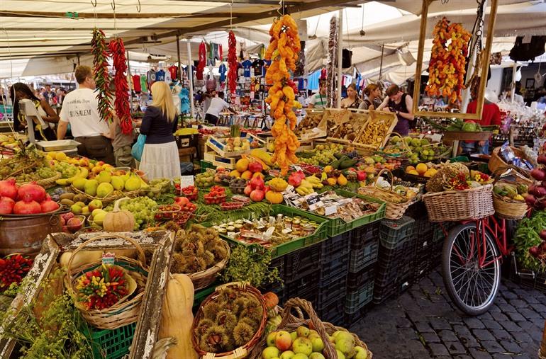 Marktkraampje op Campo de’Fiori, Rome