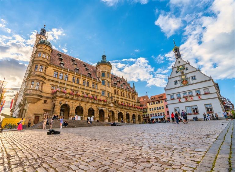 Marktplatz in Rothenburg, Beieren