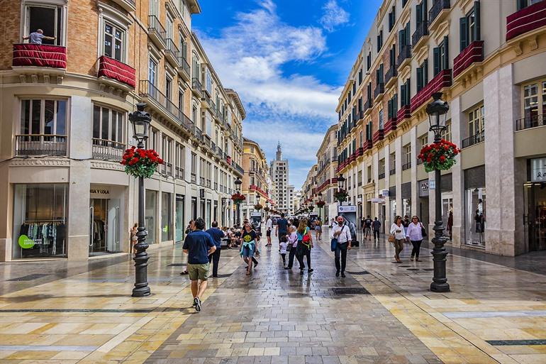 Marqués de Larios, drukke winkelstraat in Málaga