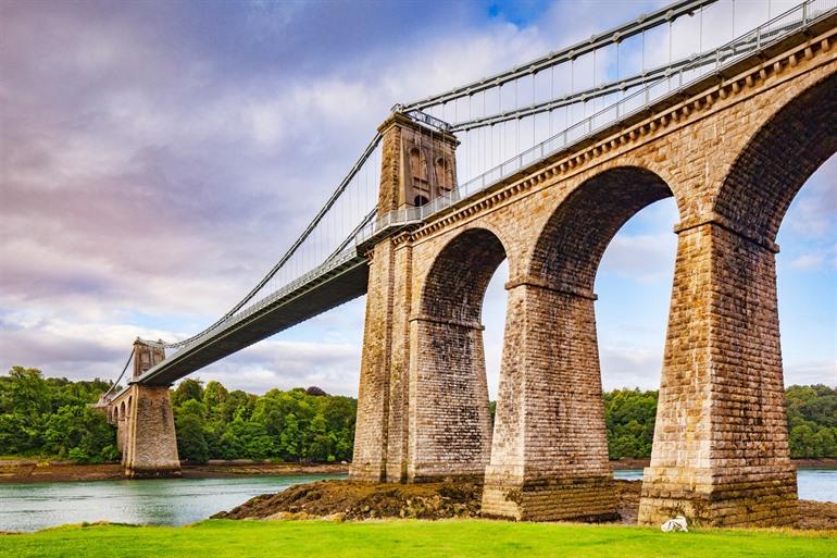 Menai Bridge in Anglesey, Wales 