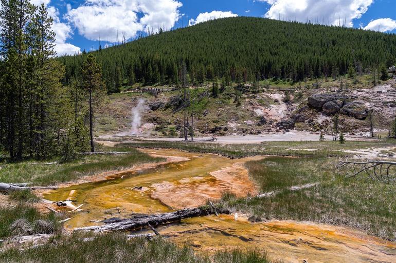 Modderbaden bij Artists Paintpots, Yellowstone Nationaal park