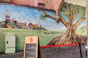 Muurschildering verborgen in de Muntstraat, Leuven